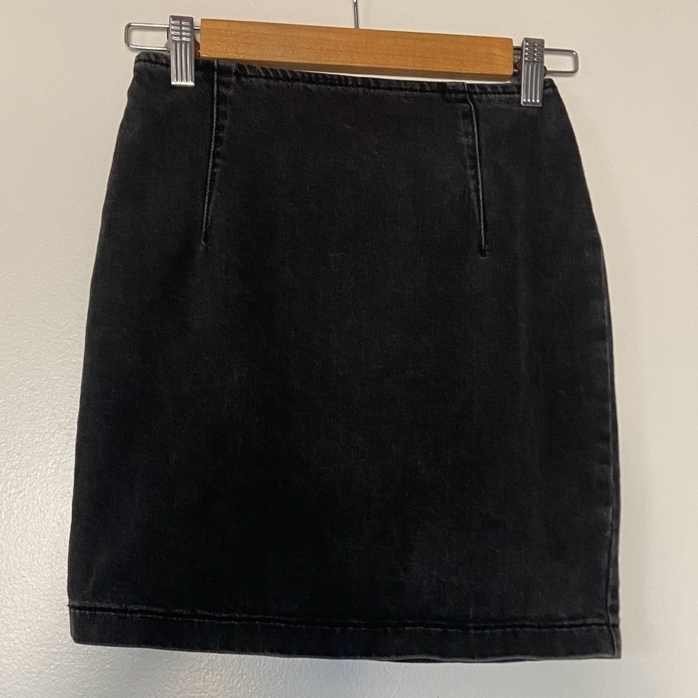 ASOS Black Denim Mini Pencil Skirt
